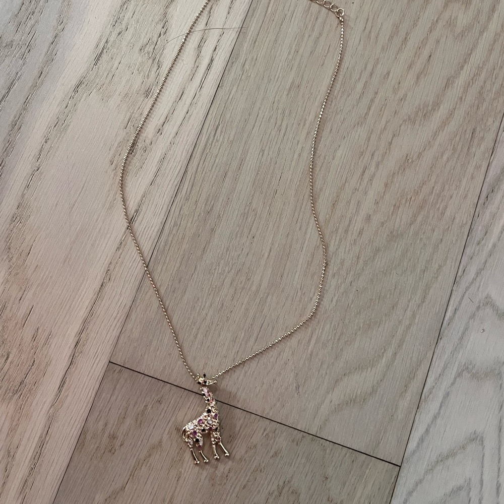 Gold Giraffe Pendant Necklace